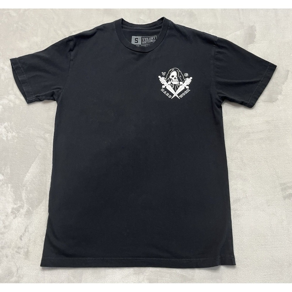 Violent Gentlemen Tee Men Small Black Skull Daggers Reap What You Sow Graphic